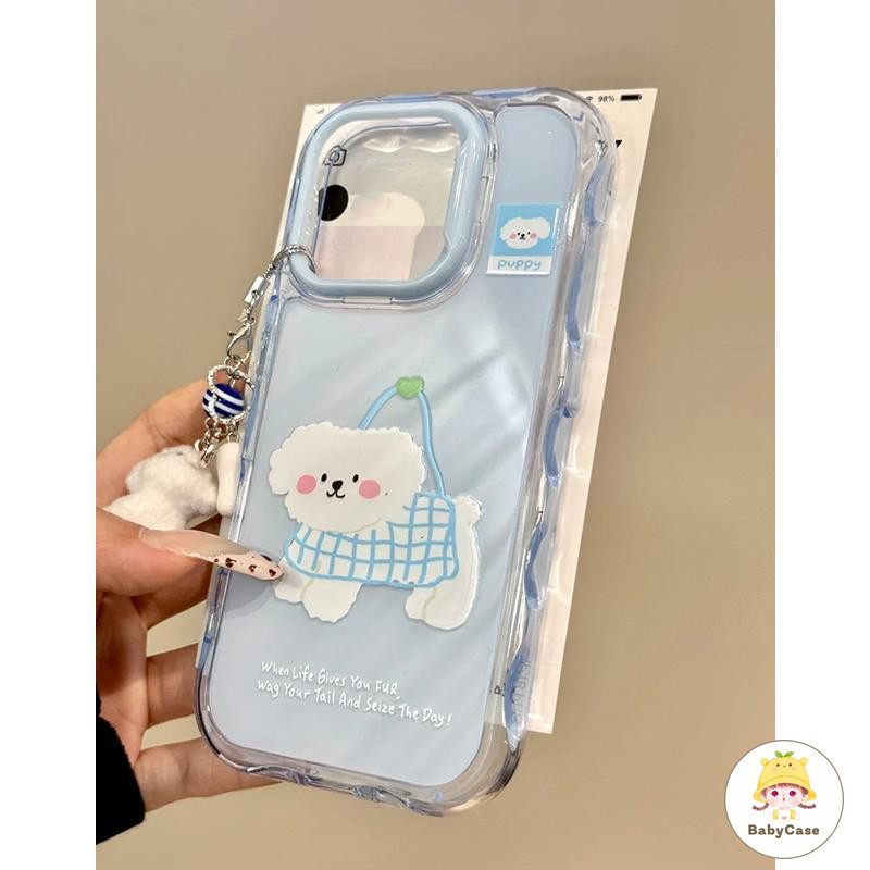 เคสไอโฟน 11 สำหรับ iPhone 15 14 16 13 12 Pro Max 14 16 15 Plus ปกเจลลี่ลายหัวใจรักลูกหมาสุดน่ารัก