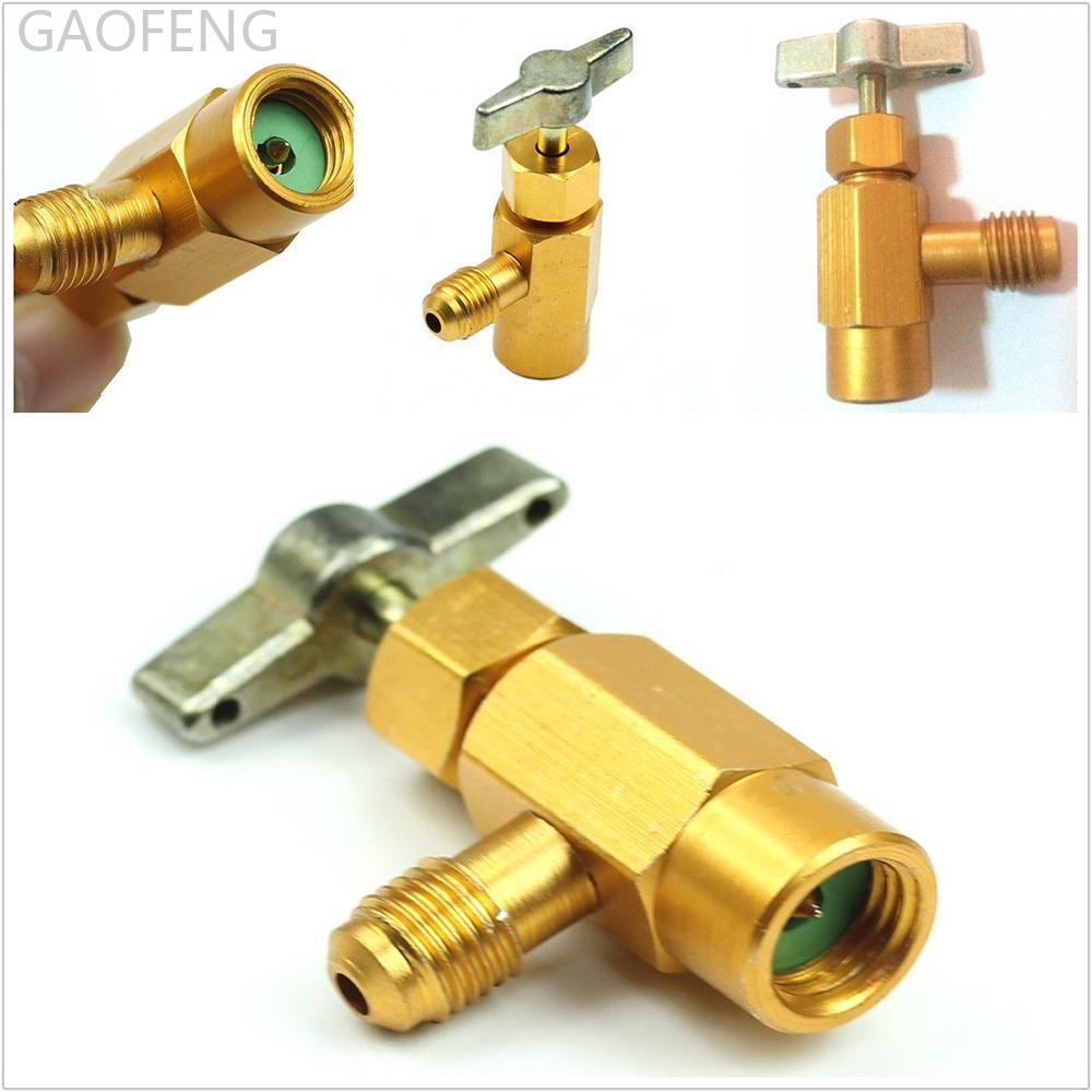 GAOFENG เครื่องปรับอากาศรถยนต์ R134a A/C Refrigerant Self-Piercing สามารถแตะวาล์วที่เปิดขวดอะแดปเตอร