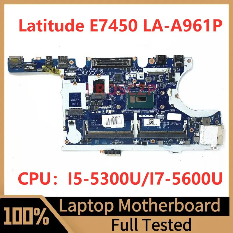 CN-0R1VJD 0R1VJD CN-0Y15C1 0Y15C1 เมนบอร์ดสําหรับ E7450 แล็ปท็อป LA-A961P พร้อม I5-5300U/I7-5600U CP