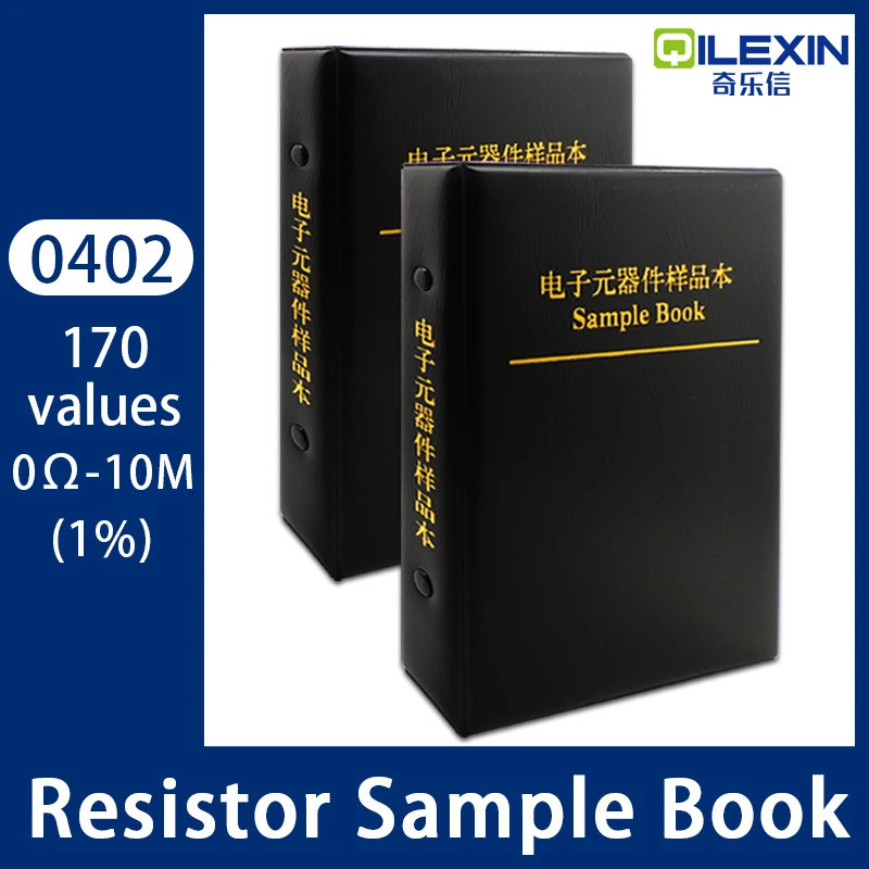 0402 SMD Resistor Assortment Kit 1% FR-07 170 ค่าหนังสือตัวอย่าง 0R-10M
