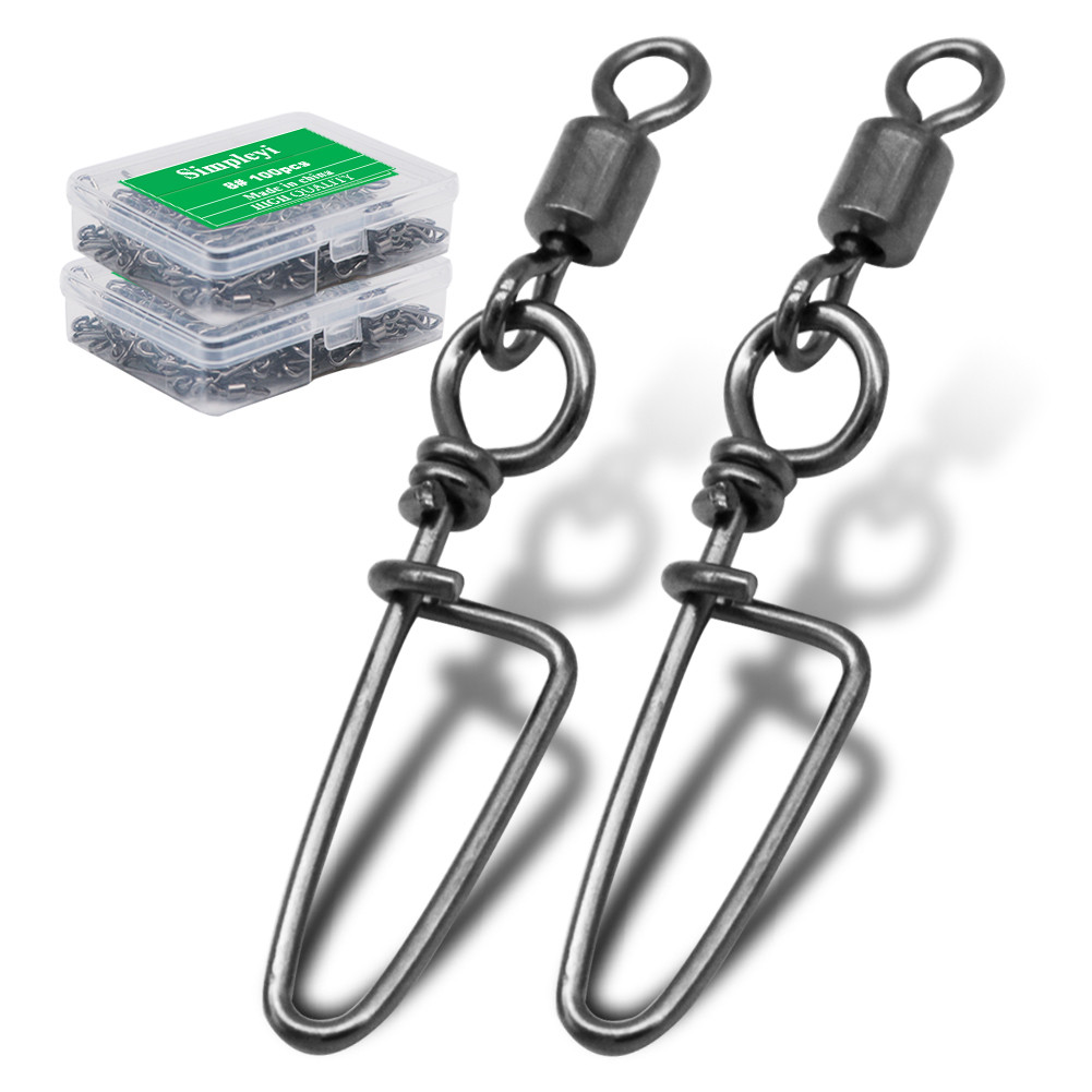 50 ชิ้น/กล่องตกปลาเชื่อมต่อหมุน Interlock Pin Rolling หมุน Hooked Snap สําหรับ Fishhook Lure อุปกรณ์ตกปลา