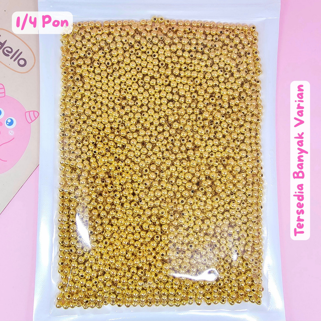 (1/4 PON) 4mm Gold Silver Bead Spacer Mote - BH171
