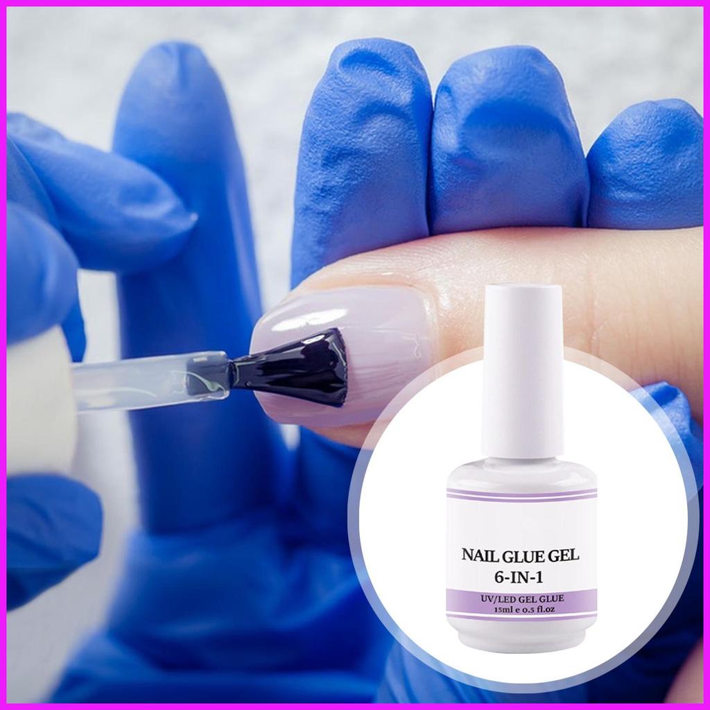เจลทาเล็บ 6-in-1 Long Lasting Nail Repair 15ml Base Gel For Women Girls Nails UV/LED Light Needed re