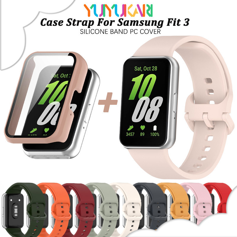 สายรัดซิลิโคนป้องกัน Gores กรณีคอมพิวเตอร์แข็งสำหรับ for Samsung Galaxy Fit 3 สายรัดยางป้องกันหน้าจอสำหรับ