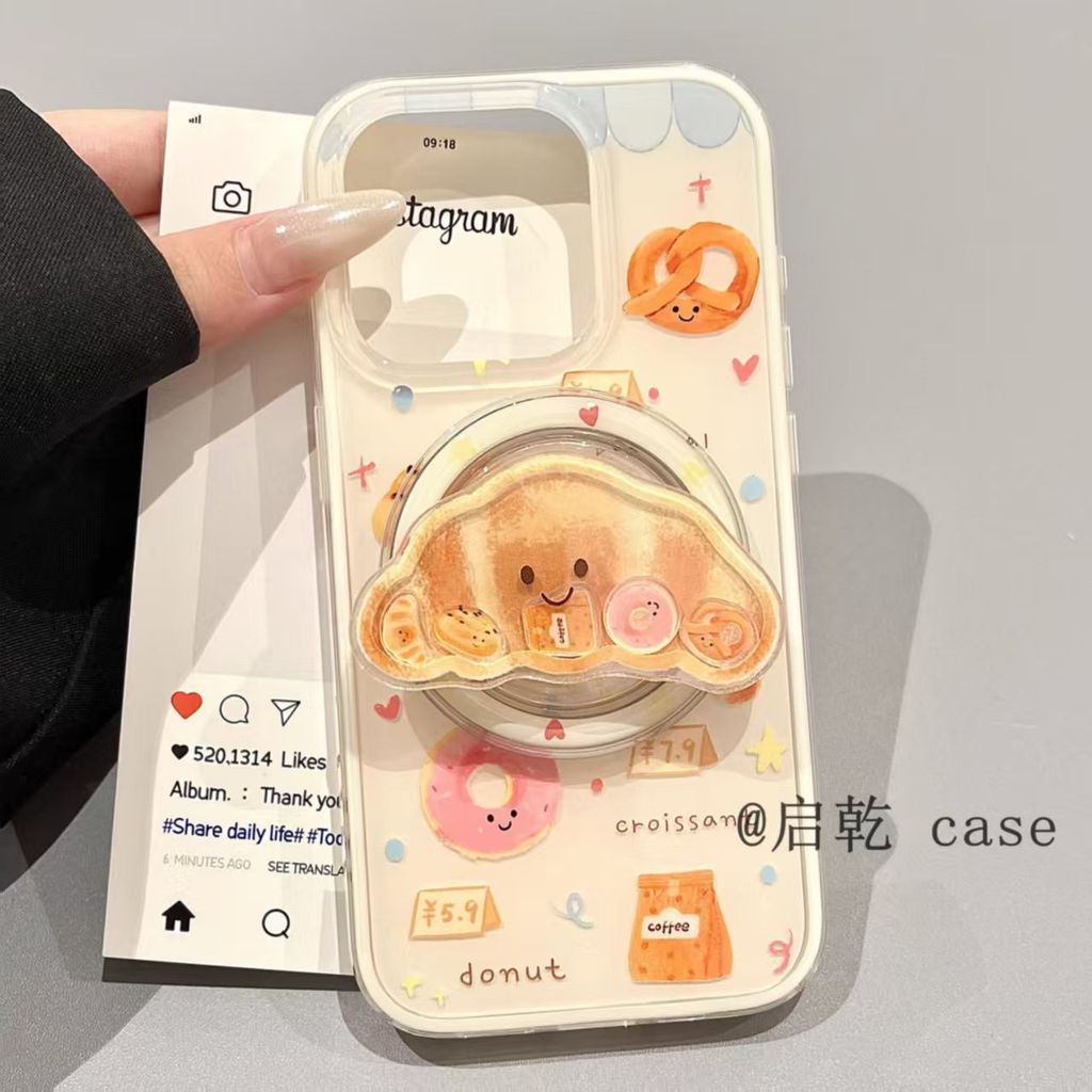 ครัวซองต์ Expression เหมาะสําหรับ Samsung S25 FE s24ultra เคสโทรศัพท์ s23 Healing s22 + การ์ตูนตลก s25 Influencer s21 แฟชั่น s20fe Sweet Cool note20 แม่เหล็ก a54a15a55a05 กันกระแทก