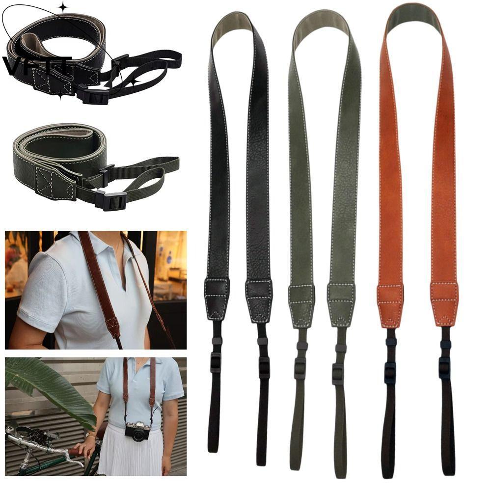 VFTT Micro Single Strap, Retro PU Leather Camera Shoulder Strap, Universal Adjustable SLR Cameras St