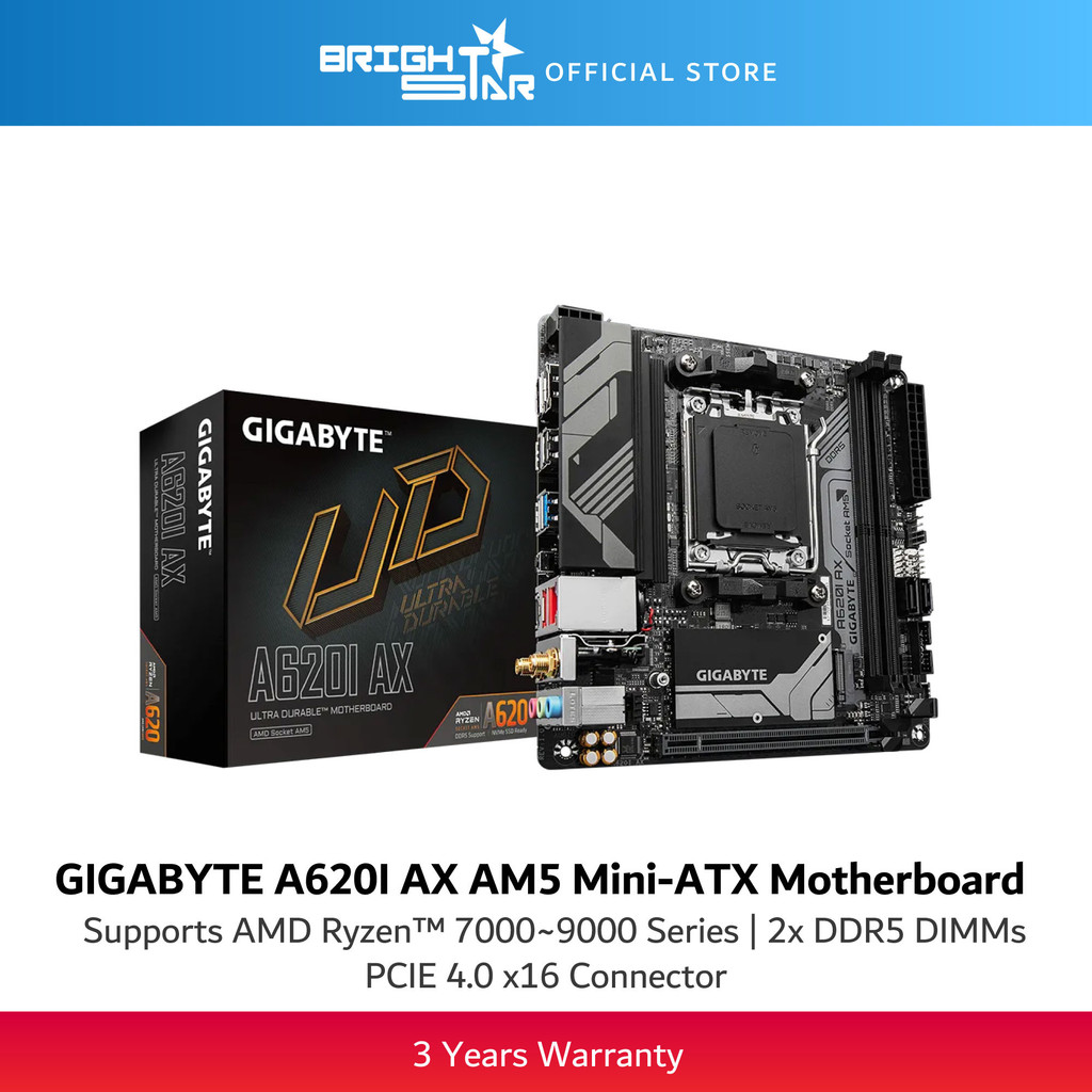 เมนบอร์ด GIGABYTE A620I AX (rev 1.0) AM5 Mini-ITX