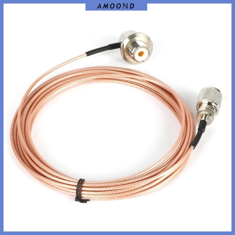 AMOOND 2m RG316 สายต่อแบบยืดหยุ่นสําหรับวิทยุติดรถยนต์พร้อม PL 259 ถึง SO 239 Connectors