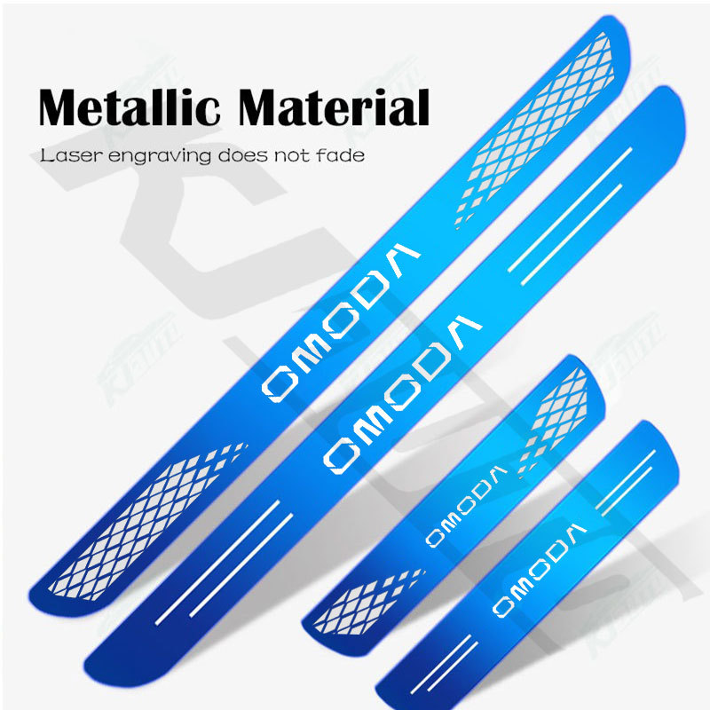 4pcs Omoda ซีลรถสแตนเลสเกณฑ์แถบโลหะยินดีต้อนรับเหยียบตกแต่ง Auto จัดแต่งทรงผมสติกเกอร์สําหรับ Omoda 5 C5 EV E5 S5 C9 อุปกรณ์เสริม ราคา ถูกที่สุด ดีลบีเคเค แกลเลอรีภาพที่ 8