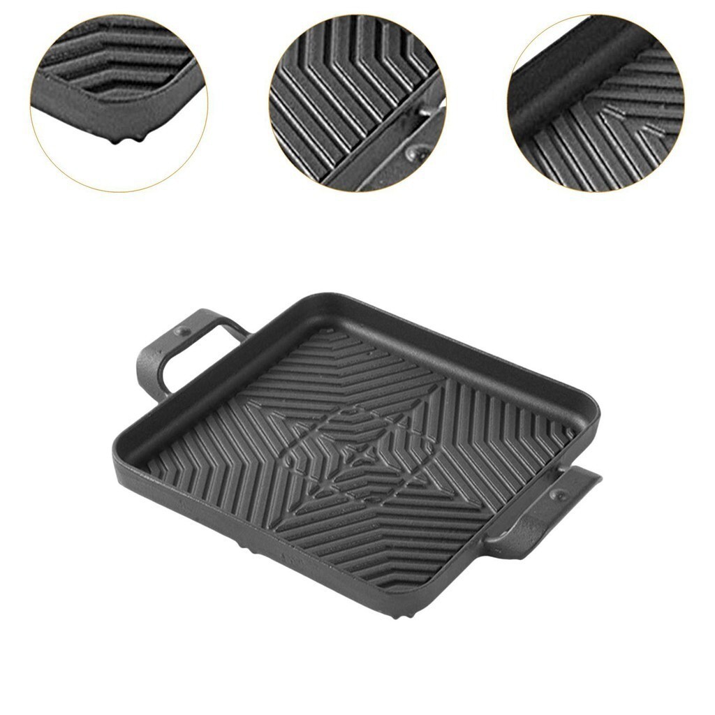 [svzfjuv] Grill Pan Iron Portable Barbecue Plate for Picnic Indoor Outdoor Steak