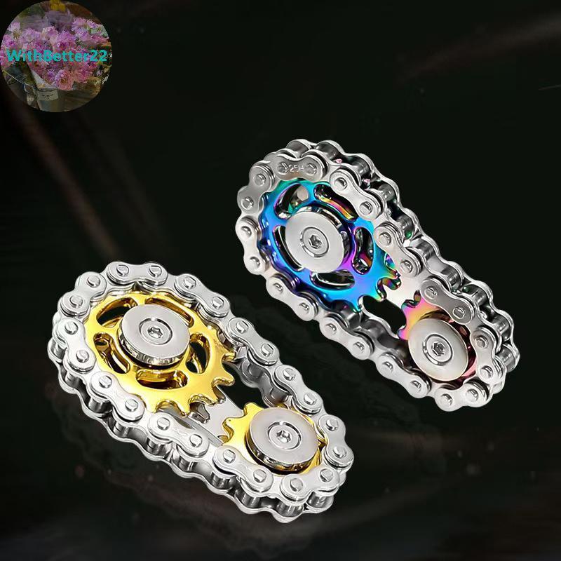 WithBetter โลหะเฟืองโซ่ Flywheel ปลายนิ้ว Gyro Fidget Spinner ของเล่น Anti Stress DIY เปลี่ยนจักรยาน