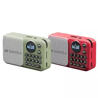 SANSUI U1 วิทยุ FM ลําโพงบลูทูธแบบพกพาลําโพงแม่เหล็กคู่ในตัวรองรับ TF Card U Disk 3.5 มม.AUX Playback ชาร์จดิจิตอล MP3 เครื่องเล่น Lanyard
