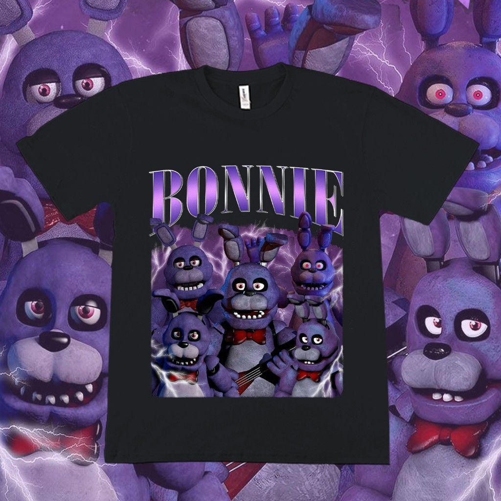Fnaf Bonnie เสื้อ Vintage Fnaf Bonnie เสื้อ Bonnie Homage ห้าคืนที่ Freddy เสื้อยืด