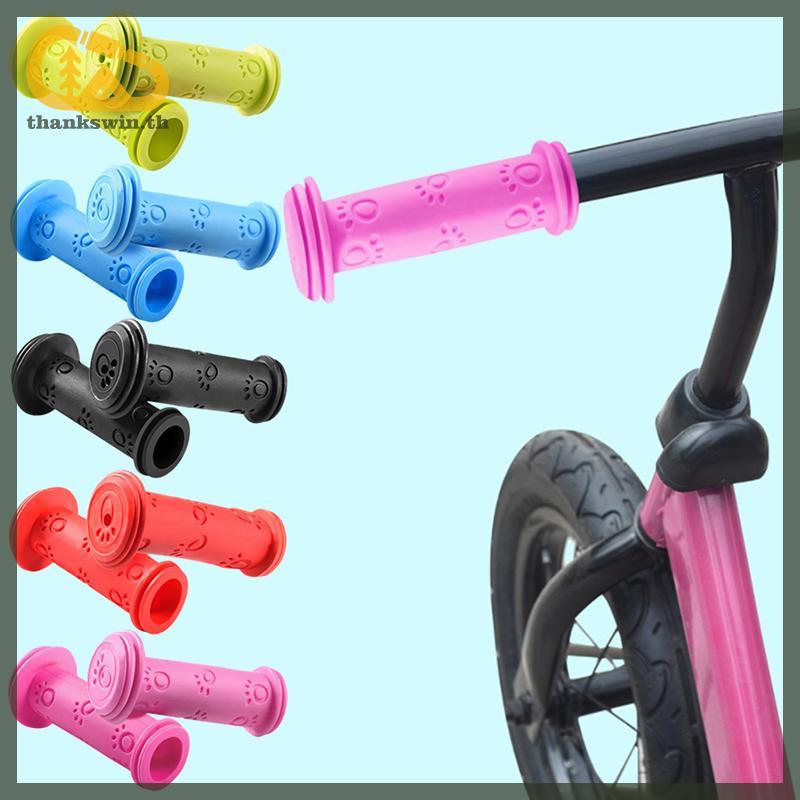 ขอบคุณ 1 คู่ยางจักรยานจับบาร์ Grips Anti-slip กันน้ํารถสามล้อสกู๊ตเตอร์ Handlebar สําหรับเด็กเด็กขี่จักรยาน Handle บาร์ th