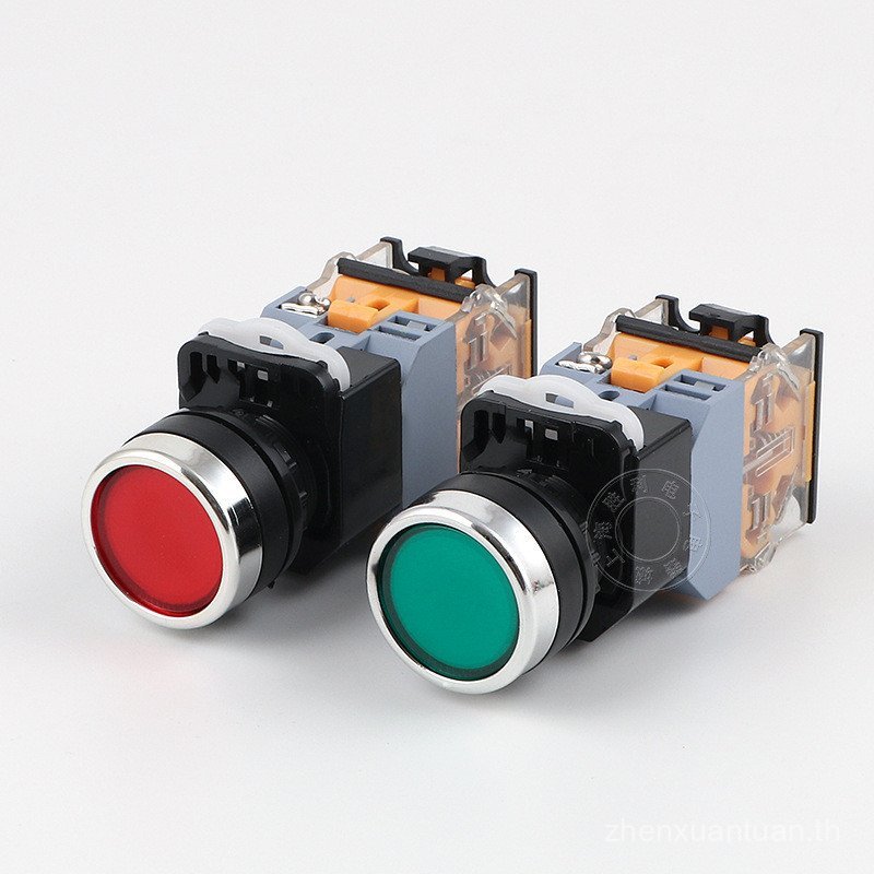 LA38-11DT LA38-11DNZS สวิตช์ปุ่มล็อคตัวเองพร้อมไฟเปิด 22 มม. เปิดหนึ่งปิดหนึ่ง