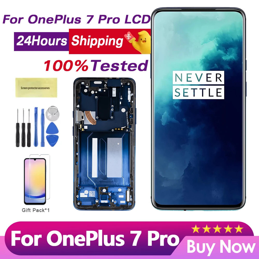 Top Choice 100% ทดสอบ 6.67 Amoled Lcd สําหรับ Oneplus 7 Pro จอแสดงผล Touch Screen Digitizer Gm1911 G