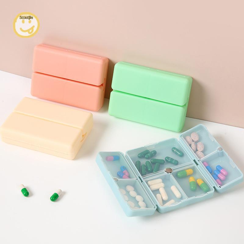 ScoutJie Travel กล่องยา 7 ส่วนแบบพกพา Dispenses กล่องยา Seven Days A Week TH