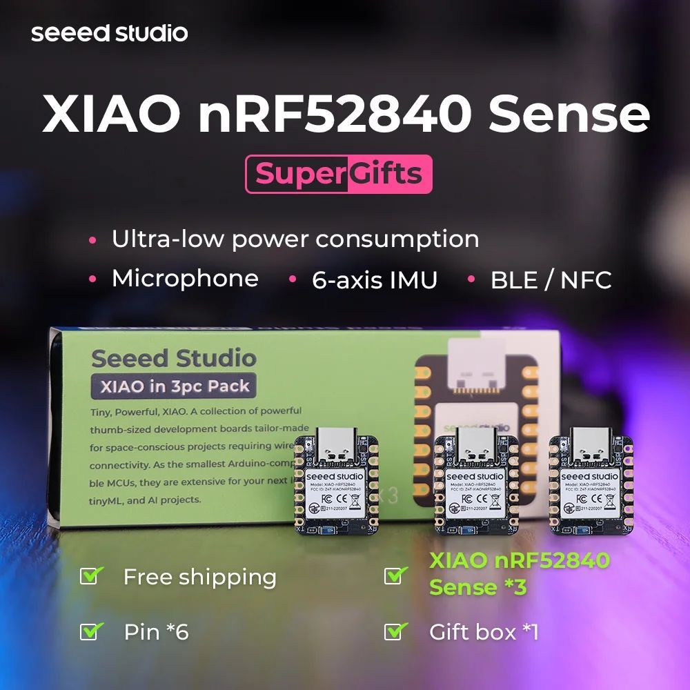 NRF52840 XIAO BLE Sense - Seeed Studio XIAO BLE nRF52840 Sense - TinyML/TensorFlow Lite- IMU / ไมโคร
