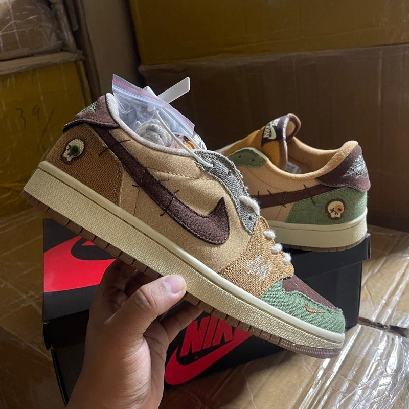 Jordan 1 Low Voodoo Doll Zion W รองเท้าผ้าใบสำหรับผู้ชาย