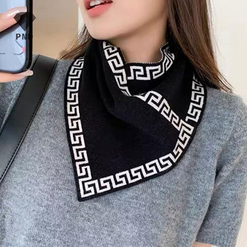 PND ฤดูใบไม้ร่วงของผู้หญิงฤดูใบไม้ผลิเวอร์ชั่นเกาหลีให้ความอบอุ่นผ้าพันคอสามเหลี่ยมแฟชั่นคออุ่นคอป้อ