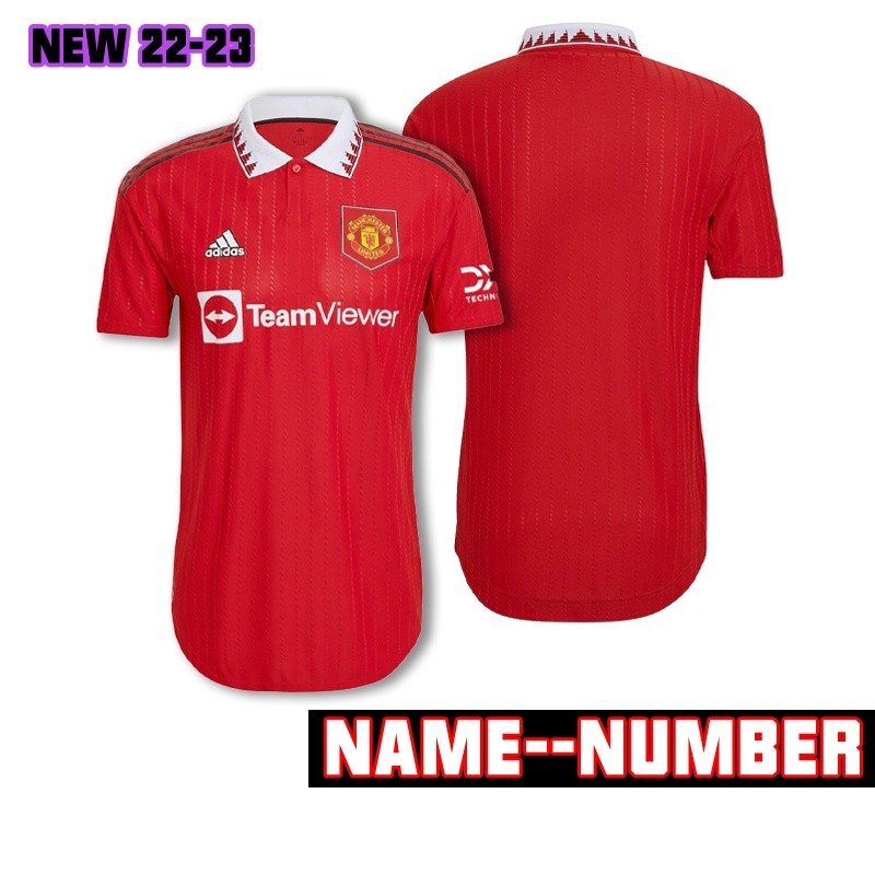 เสื้อฟุตบอลเวอร์ชันนักเตะ ของแมนเชสเตอร์ยูไนเตッド สีแดง เหย้า ฤดูกาล 22-23 พร้อมให้เลือกไซส์ s-5xl