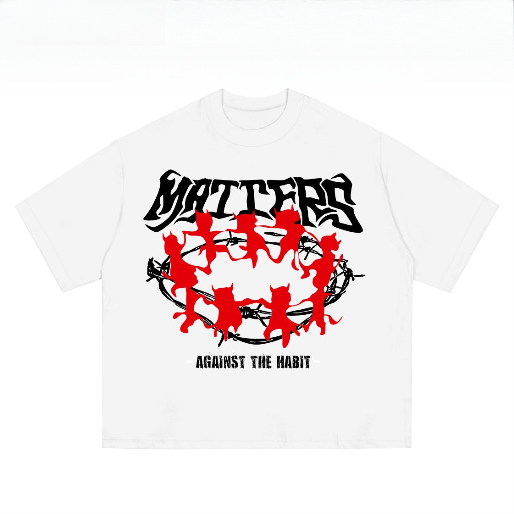 OXFREAK Mens Boxy T-Shirt Heavyweight Koller White เสื้อยืดผู้ชายและผู้หญิง