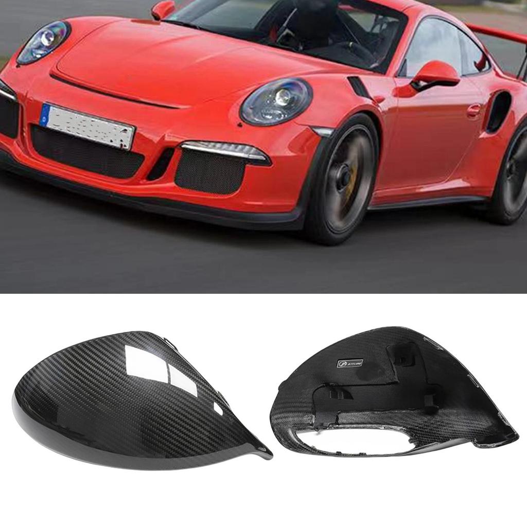 ฝาครอบกระจกมองหลังสําหรับ Porsche 991 Sport 991.2 GT2 GT3 คาร์บอนไฟเบอร์แห้งจริงภายนอกด้านข้างกระจกม