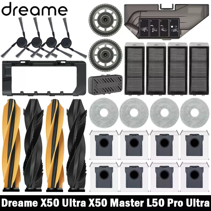 Dreame X50 Ultra/X50 Master/L50 Pro Ultra/L40S Pro Ultra/L40s Ultra/MOVA V50 Ultra Parts หลักแปรงกรอง Mop ผ้าถุงเก็บฝุ่น