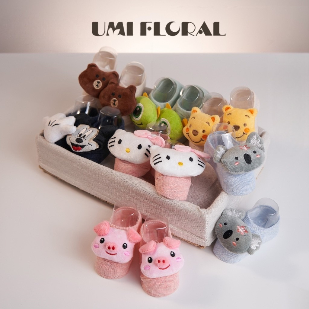 3-12 เดือน กาวตุ๊กตา 3D กันลื่น ผ้าฝ้าย ถุงเท้า ผ้าฝ้าย ลายการ์ตูน สามมิติ กันลื่น สําหรับเด็กทารกแรกเกิด