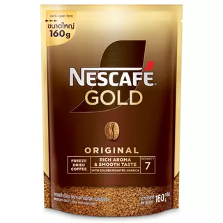 เนสกาแฟโกลด์กาแฟสำเร็จรูปพรีเมี่ยมถุงตั้ง 160ก Nescafe Gold Premium Instant CoffeeDoy Pack 160g [8850124044280 ]