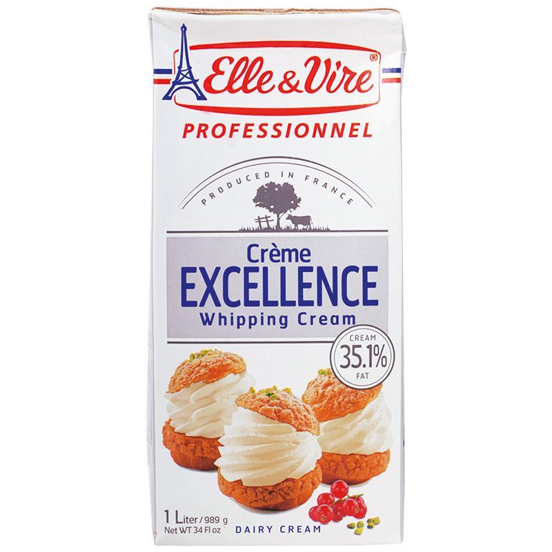 เอเล่แอนด์เวียร์วิปปิ้งครีมไขมัน 35.1เปอร์เซ็นต์ 1ลิตร Elle&Vire Whipping Cream 1000g [หมายเลขบาร์โค้ด 3161911703385]
