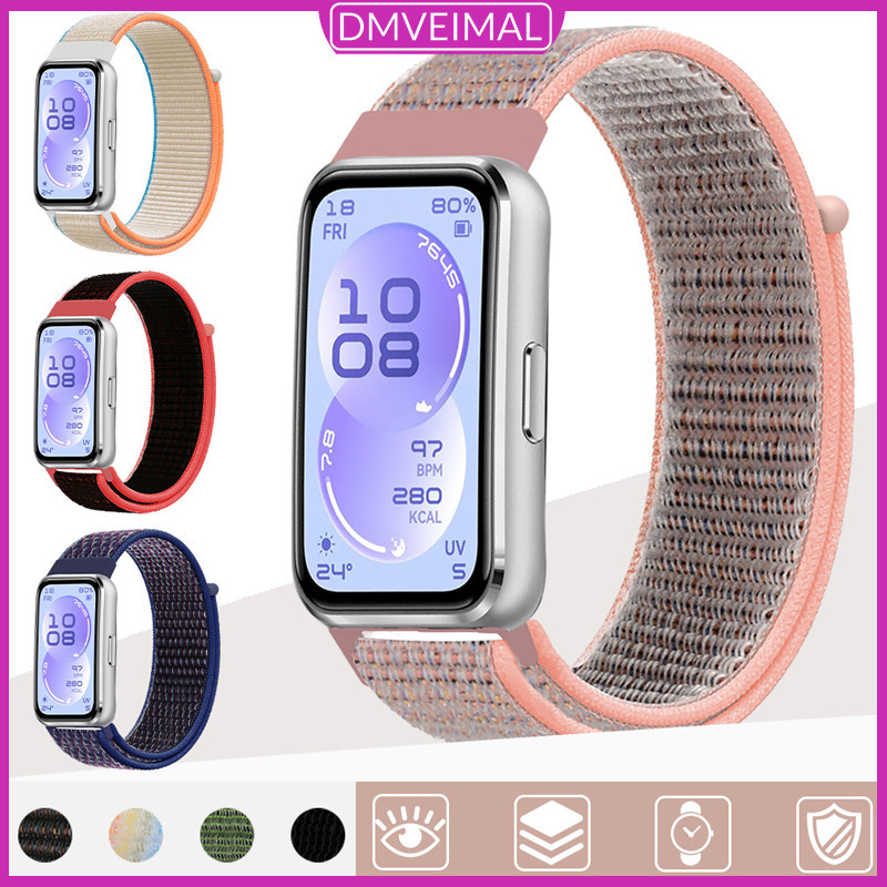 สายรัดกีฬาไนลอนหลอง for Smartwatch Huawei Band 11 11 Pro 10 9 8 NFC สายรัดข้อมือเปลี่ยนสายรัดข้อมือ