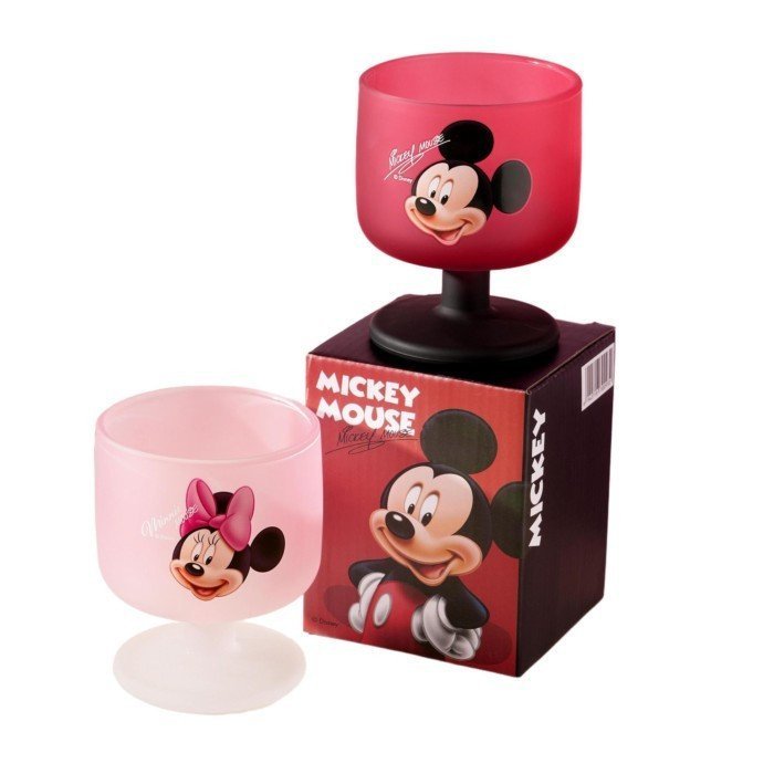 แก้ว Goblet Mickey Minnie แก้วไวน์แดง Frosted Goblet
