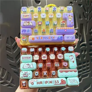 [Smileofen] Dpression Sensory Toy น่ารัก 26 คีย์ Cli ปุ่มของเล่นกระเป๋าแบบพกพาสําหรับการเดินทางยาวบรรเทาความเบื่อหน่ายใหม่