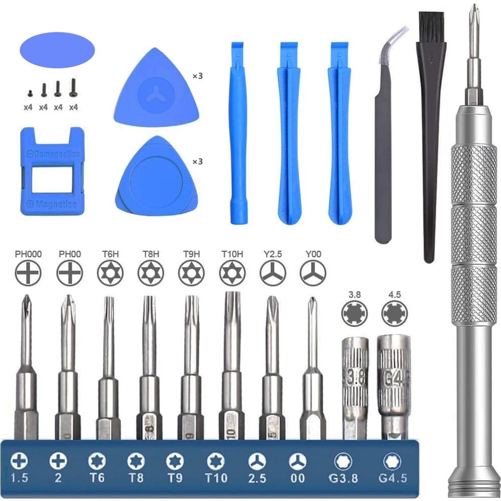 ชุดเครื่องมือซ่อมแซมสําหรับ Nintendo Xbox PS5 PS4, 23 in 1 Triwing ไขควงชุด T6 T8 T9 T10 Torx 3.8 4.
