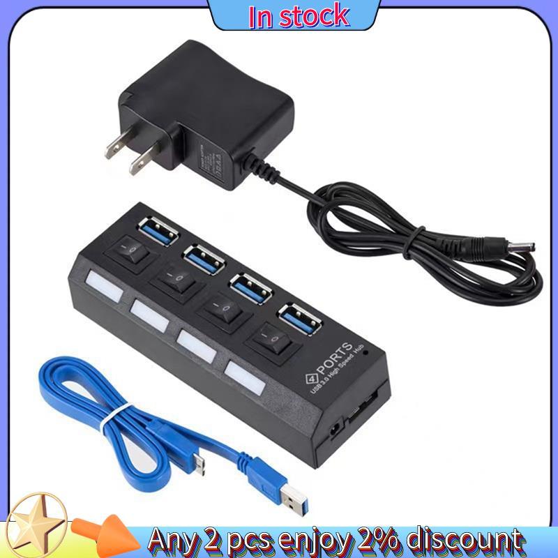ในสต็อก-USB 3.0 Power Adapter 4 พอร์ต USB Splitter Hub 3.0USB Hub 50 ซม.สาย Hub Docking Station ใช้ง