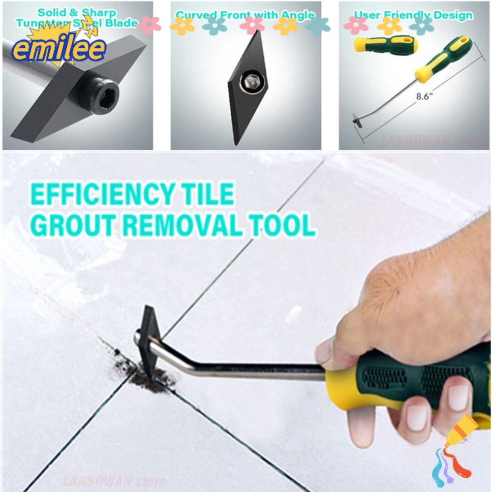EMILEE Tiles Gap Cleaner, ทังสเตนเหล็กเครื่องมือก่อสร้าง Tile Grout Remover, Professional Diamond Ce