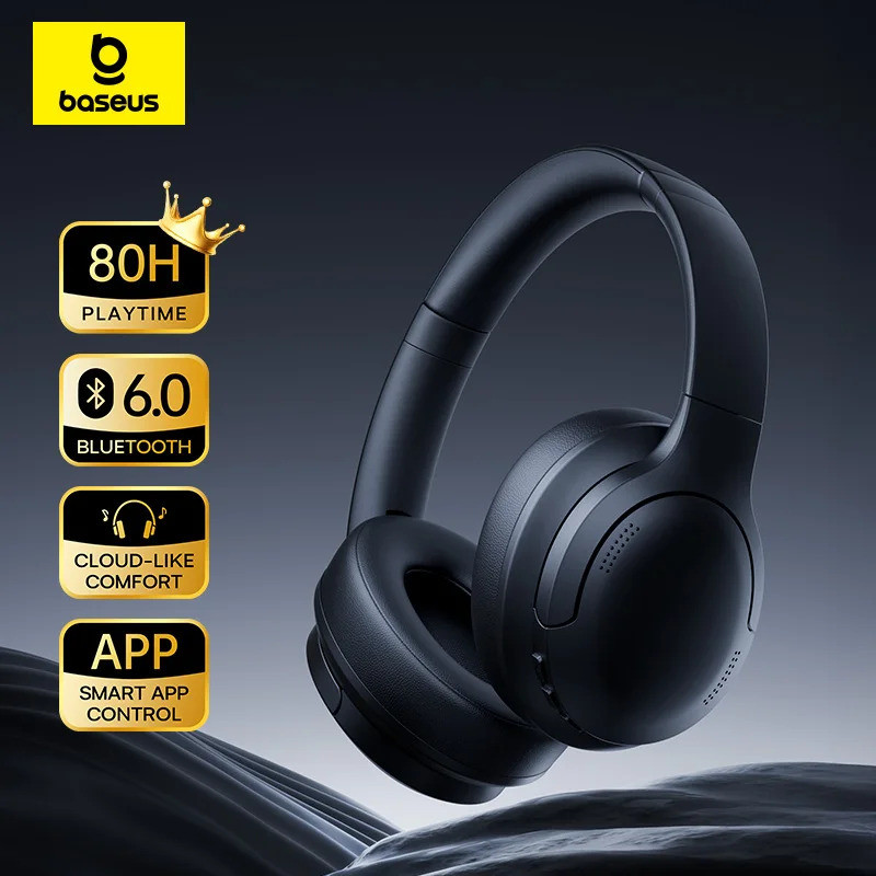 Baseus BH1 Lite ENC หูฟังไร้สายบลูทูธ 6.0 Clear Call ชุดหูฟัง Super Bass Hit หูฟัง 80H เวลาเล่น Over