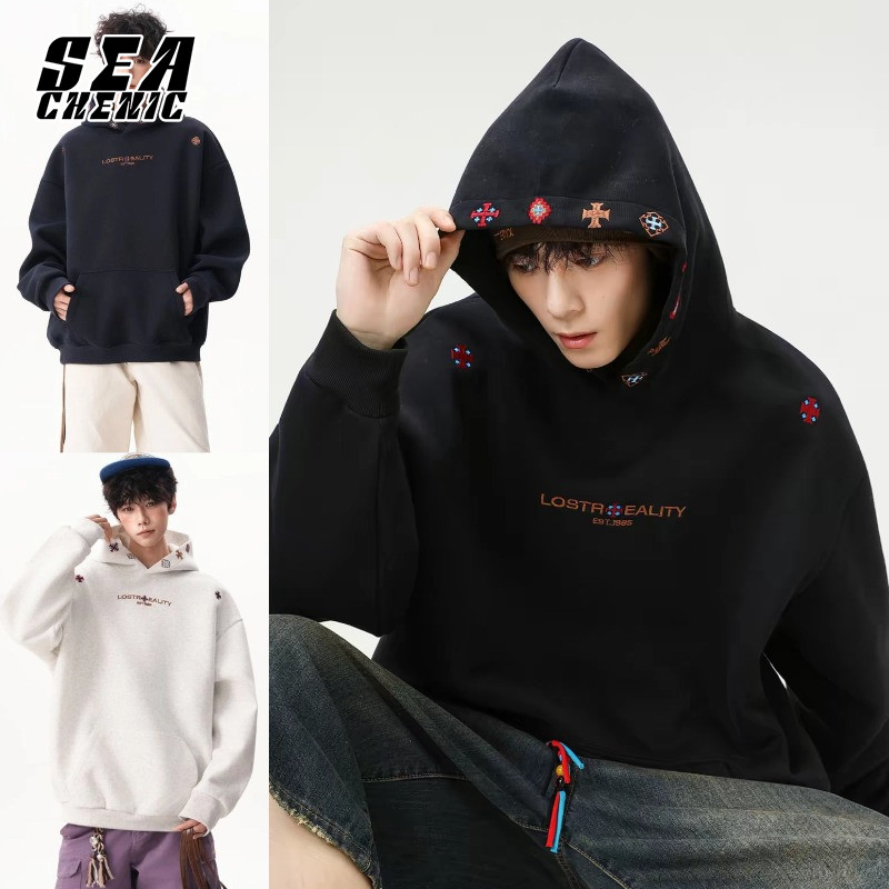 SEACHENIC เซเชียนิก เสื้อกันหนาวมีฮู้ดผู้ชายแฟชั่นยอดนิยมเสื้อลําลองหลวม
