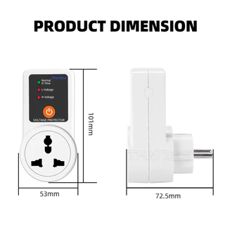 TAXNELE อัตโนมัติซ็อกเก็ตแรงดันไฟฟ้า Protector Switcher AC 220V 16A Power Surge Protector EU ปลั๊กซ็อกเก็ตแรงดันไฟฟ้าปลอดภัยตู้เย็นป้องกัน