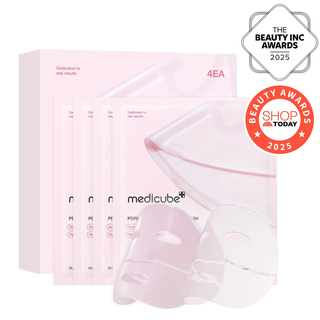 [medicube] PDRNP Pink Collagen Gel Mask 4pcs Salmon DNA หน้ากากคอลลาเจนกลอสสีชมพูเปลี่ยนสี การดูแลเก