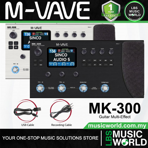 M-VAVE MK-300 โปรเซสเซอร์มัลติเอฟเฟกต์กีตาร์แบบพกพาพร้อมแบตเตอรี่ชาร์จในตัว (MK300 MK 300)