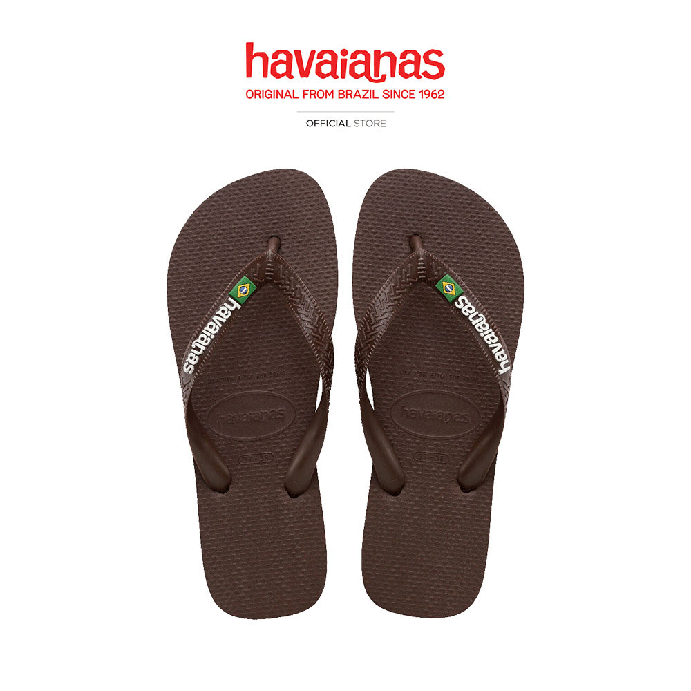 HAVAIANAS شبشب Brasil Logo — بني داكن