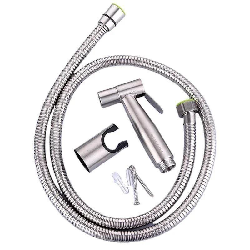 Toilet Bidet Faucet Black Handheld Sprayer Stainless Steel Bathroom Hand Bidet Sprayer Set Hose Toil