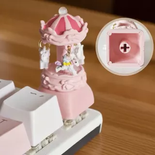 น่ารักม้าหมุน DIY ปุ่มกดทําด้วยมือส่วนบุคคล Esc ปุ่มกดสําหรับคีย์บอร์ด Cherry MX switch