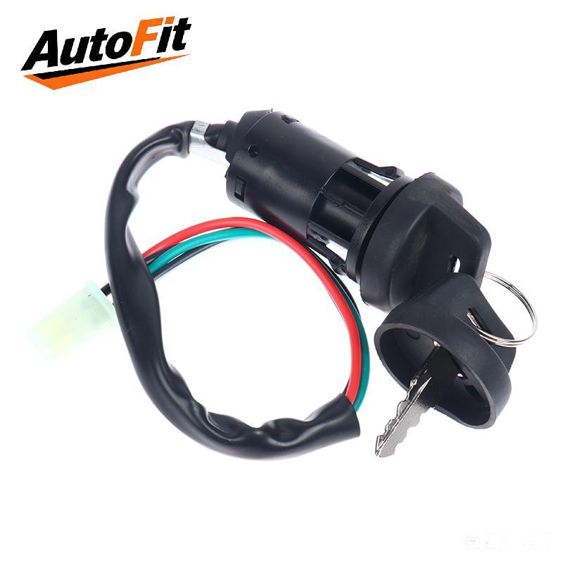 AutoFit Universal 4 สายสวิตช์จุดระเบิด 2 ปุ่มสําหรับรถจักรยานยนต์จักรยาน ATV