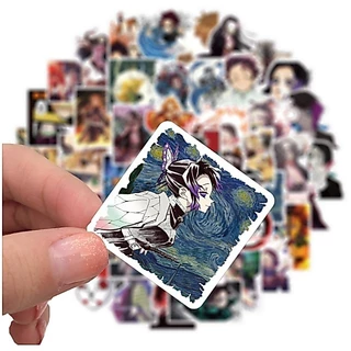 💥พร้อมส่ง💥ลายการ์ตูนอะนิเมะ demonslayer鬼滅の刃Kimetsu no Yaiba 50แผ่น กันน้ำ สติ๊กเกอร์ ใช้ซ้ำได้