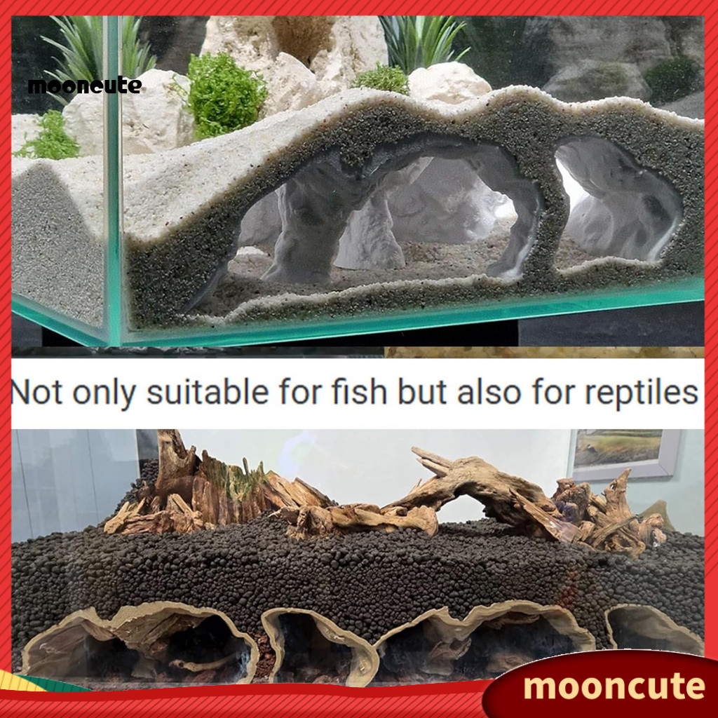 พระจันทร์น่ารัก| 3d พิมพ์ปลา Hideout อุโมงค์ธรรมชาติ Aquarium Cave Decor สําหรับ Pleco Cichlid Clown