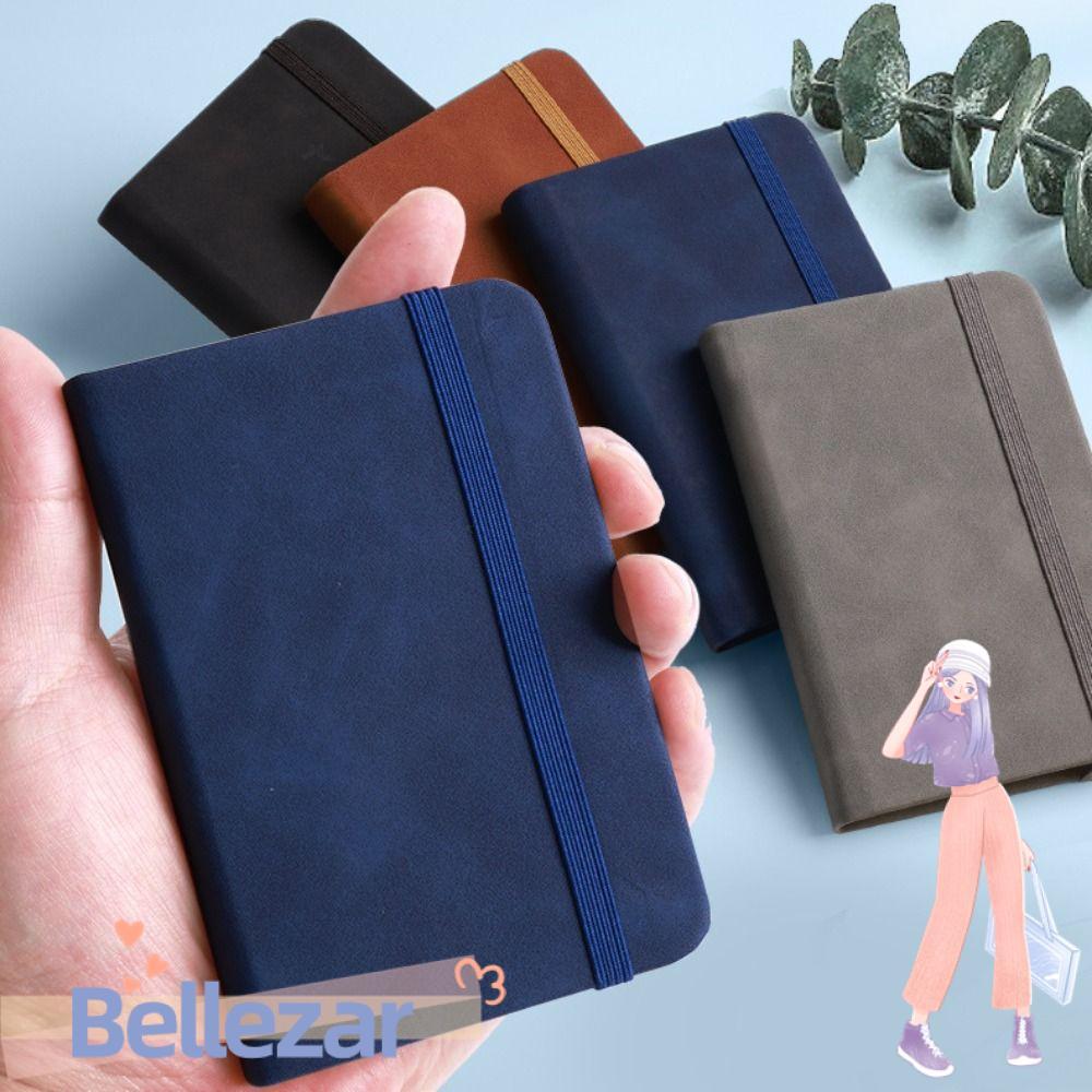 โน๊ตบุ๊ค BELLEZAR A7, กระเป๋าพกพา Mini Notepad, PU Cover Memo Pad การเขียนกระดาษไดอารี่หนังสืออุปกรณ์สํานักงาน
