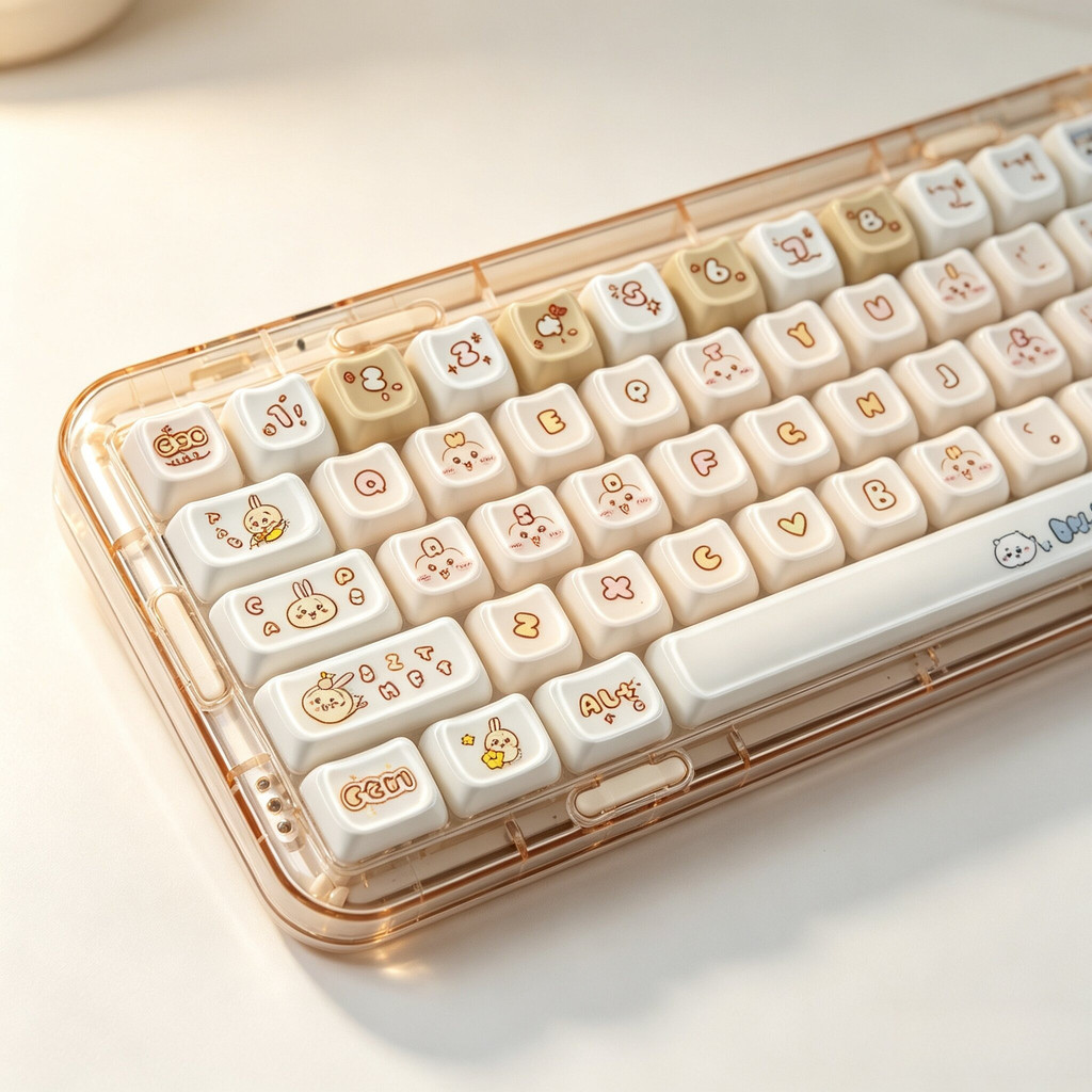 Usaqi Theme Keycaps MAO Profile Dye-Sublimation PC ส่วนบุคคล Keycaps น่ารักบุคลิกภาพสําหรับ Aula F75